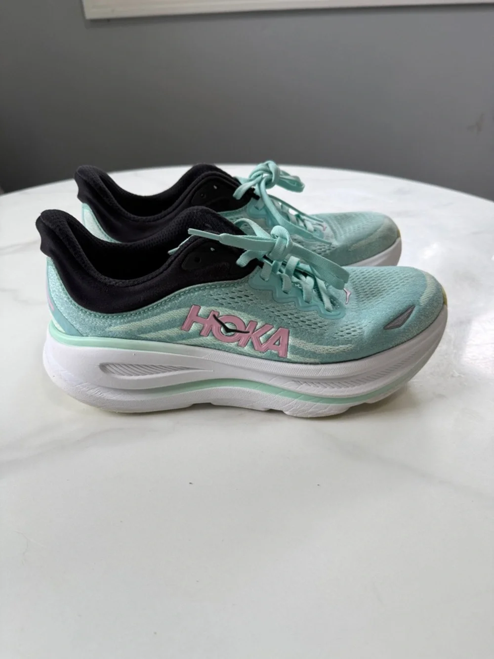 Hoka Women's Mint and Pink Road-Running Sneakers